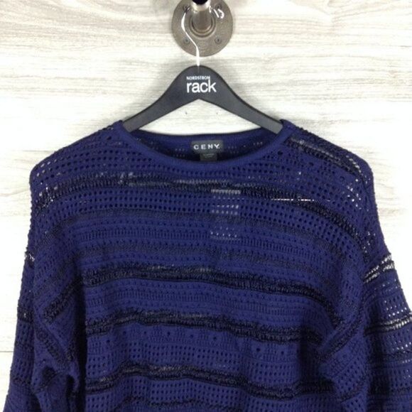 CENY Knit Long Sleeve Crewneck Blouse size L. - Picture 3 of 4